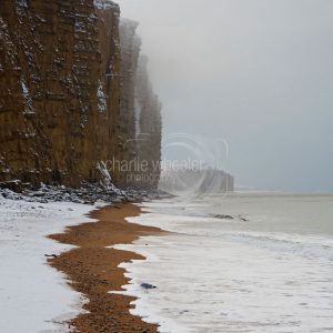 Snow at East cliff, West Bay